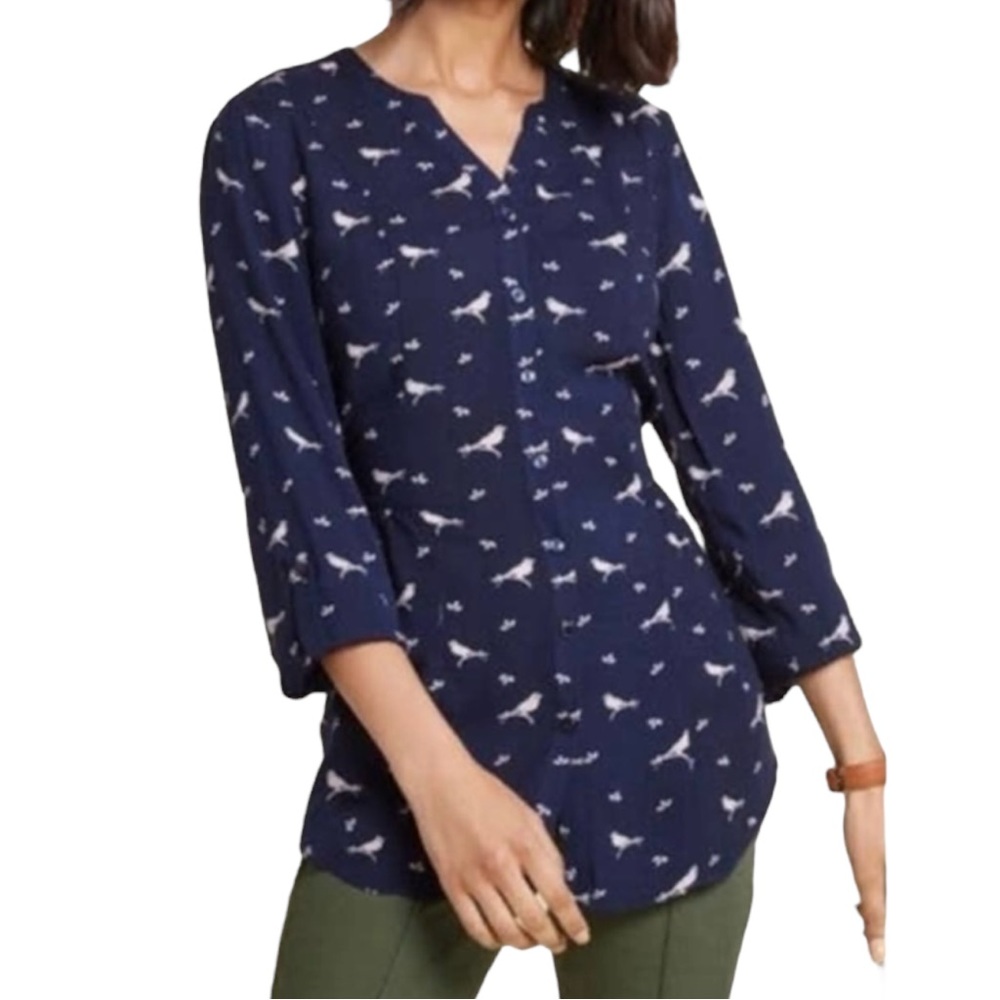 Modcloth Trusty Travel Bird Print Top